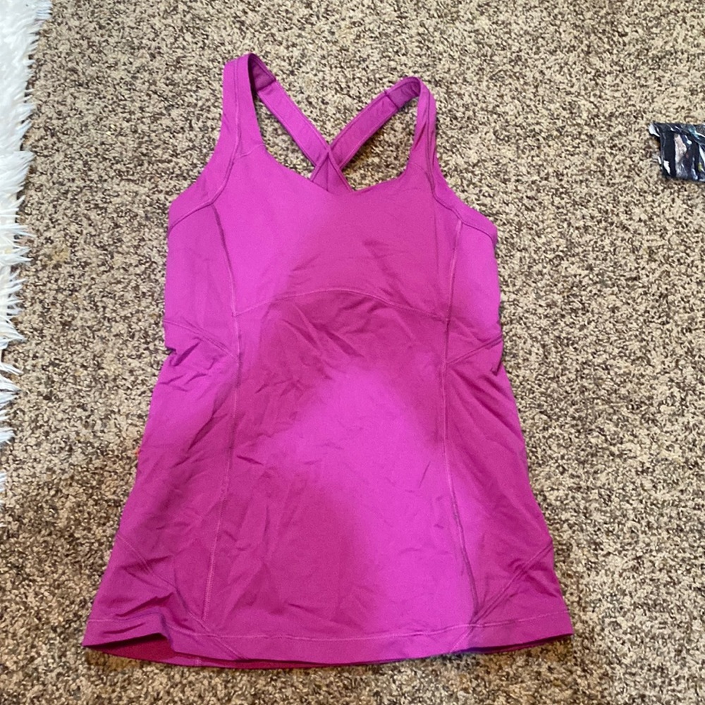 Lululemon Tank Top with Built in Bra, Size XS/S, Pink Color, great condition.
